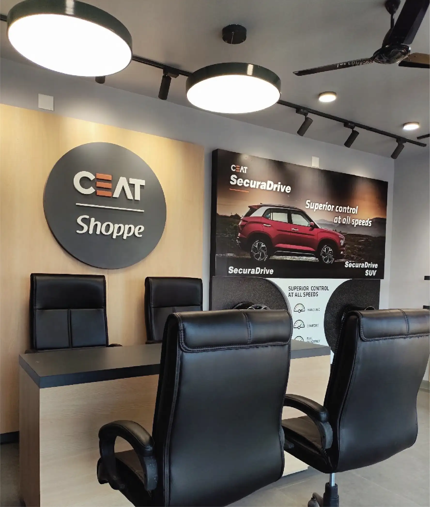 led light installation in ceat tyre